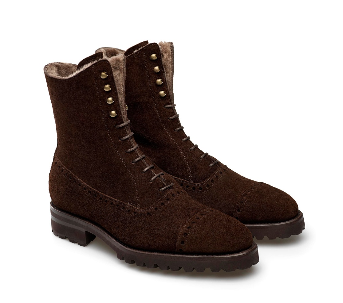 Botas com Atacadores - Griffin Camurça Bear Tabacco